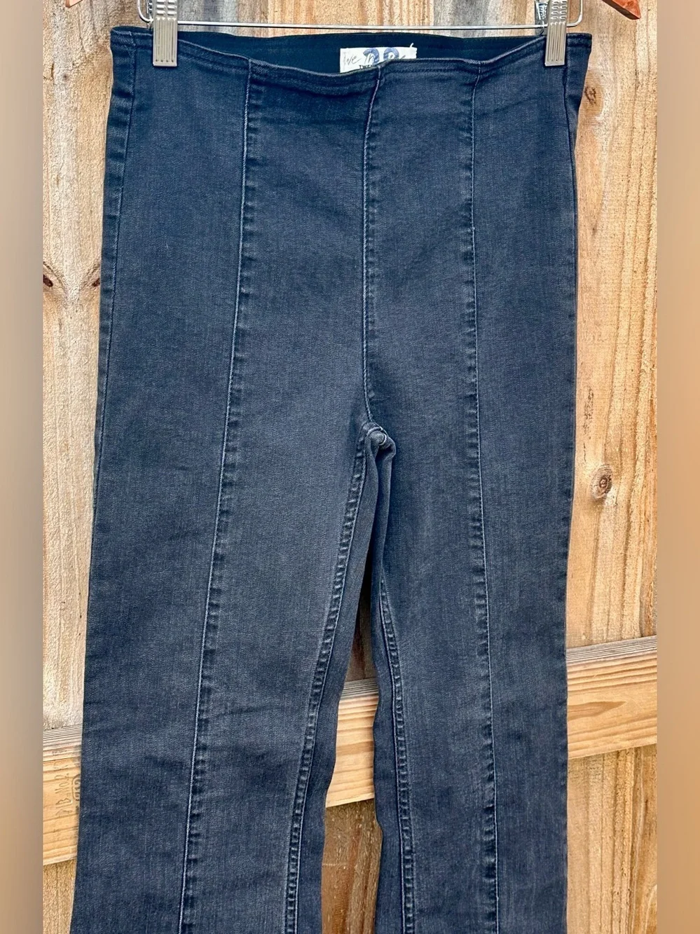 Free People We The Free Black Flare Wide-Leg Jeans Size 28 Boho
